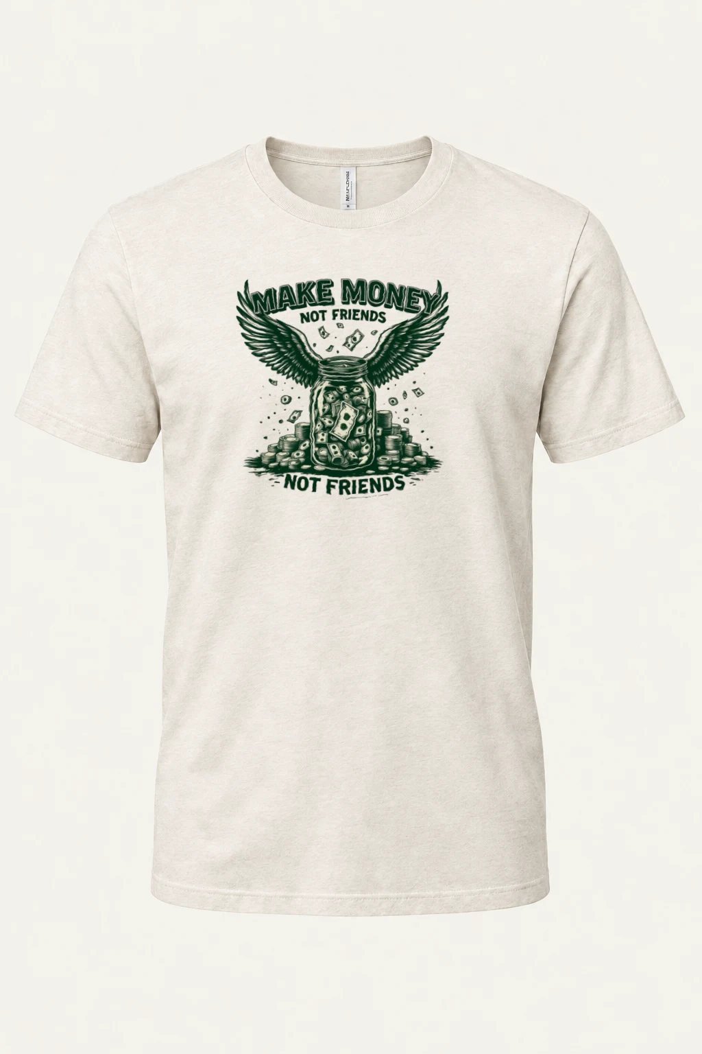 "Make Money Not Friends" Heavyweight Unisex Crewneck T-shirt | Gildan 5000