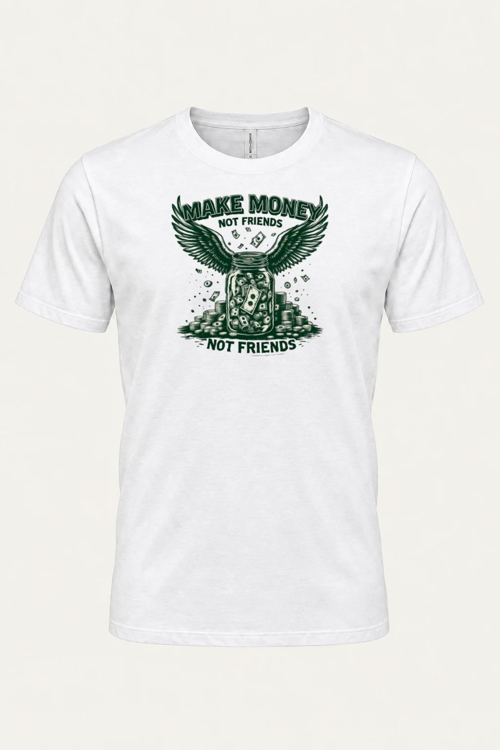 "Make Money Not Friends" Heavyweight Unisex Crewneck T-shirt | Gildan 5000