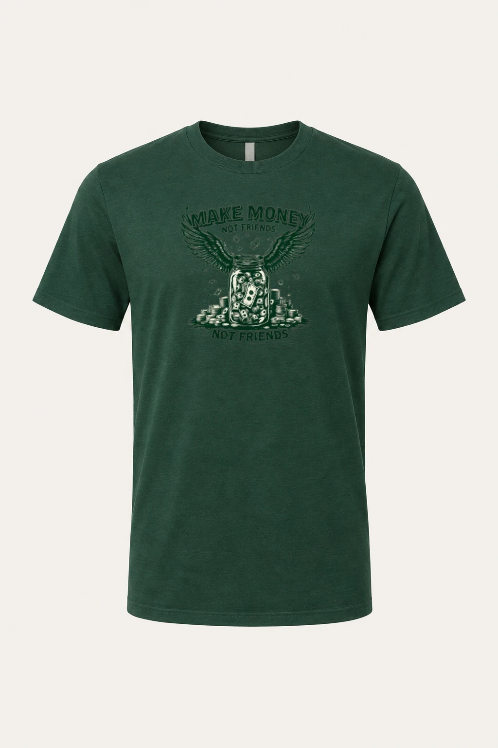 "Make Money Not Friends" Heavyweight Unisex Crewneck T-shirt | Gildan 5000