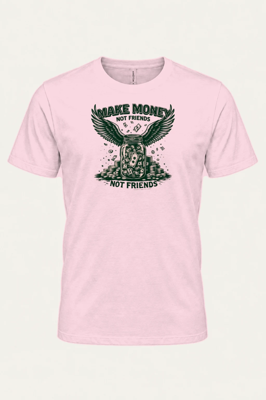 "Make Money Not Friends" Heavyweight Unisex Crewneck T-shirt | Gildan 5000