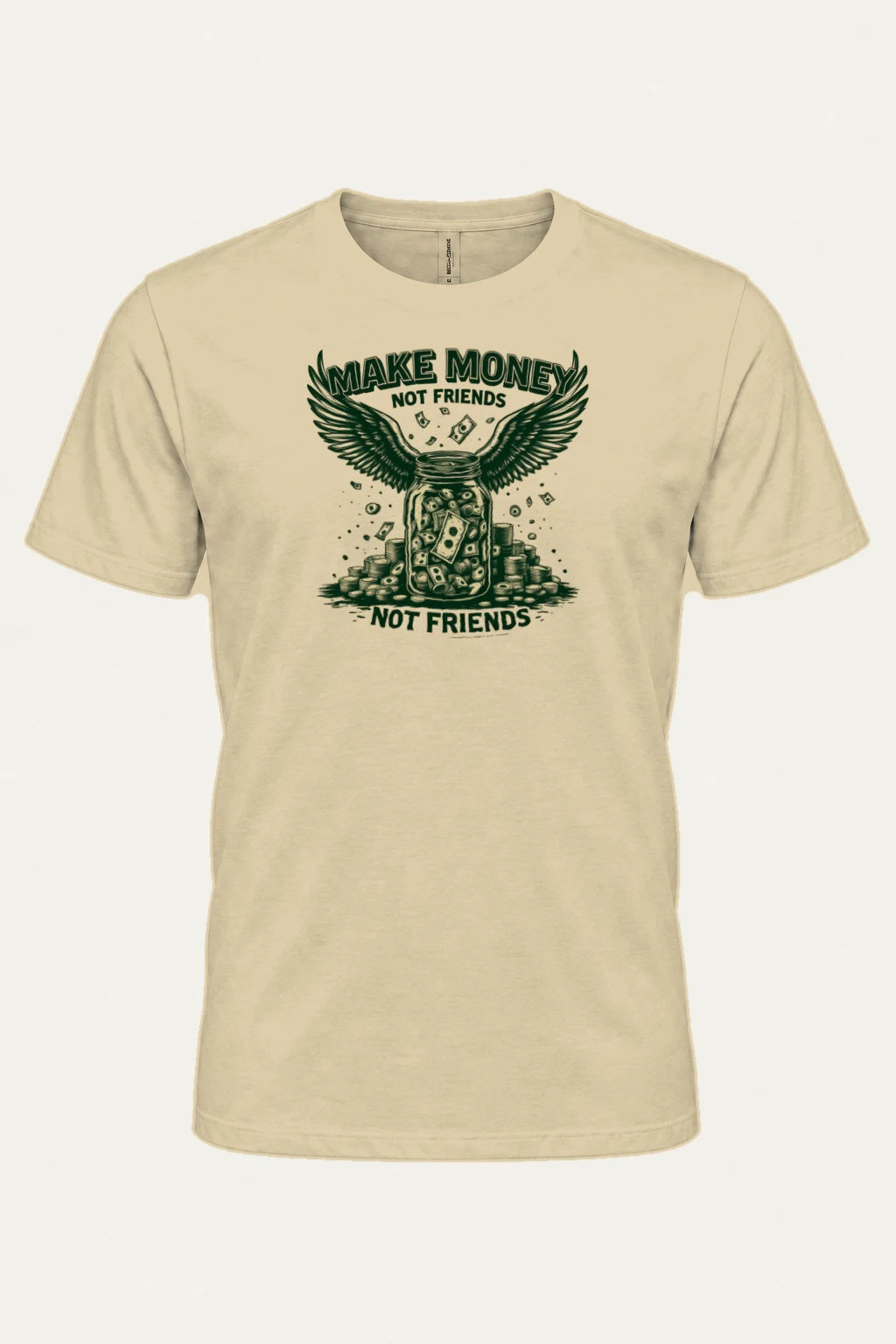"Make Money Not Friends" Heavyweight Unisex Crewneck T-shirt | Gildan 5000