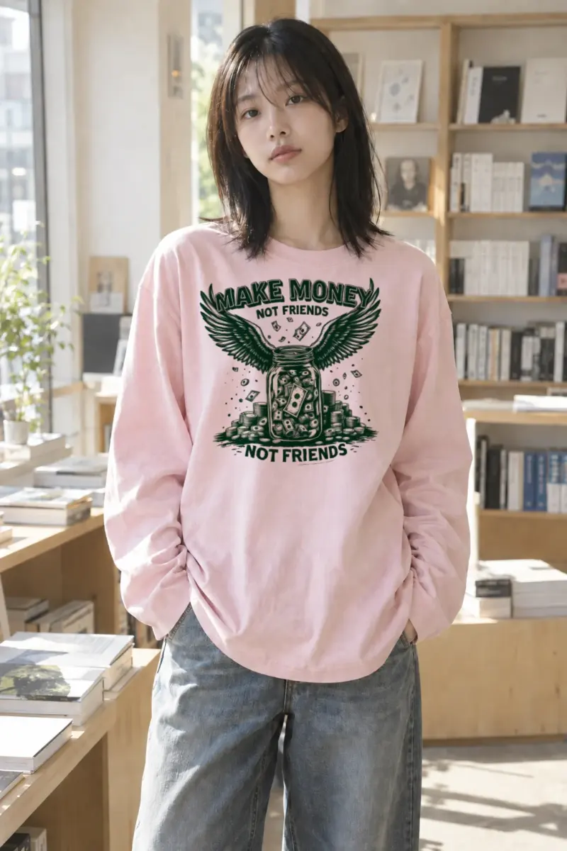"Make Money Not Friends" Unisex Longsleeve T-shirt | Gildan 2400