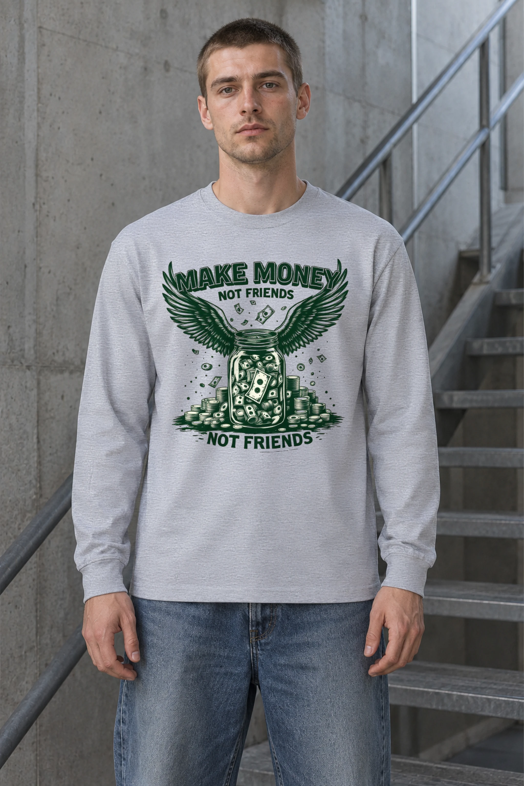 "Make Money Not Friends" Unisex Longsleeve T-shirt