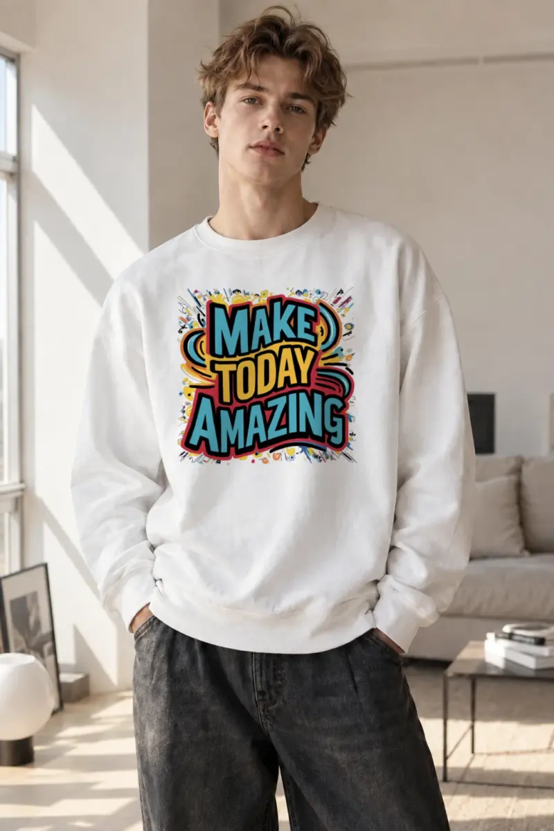 "Make Today Amazing" Heavy Blend Unisex Crewneck Sweatshirt | Gildan 18000