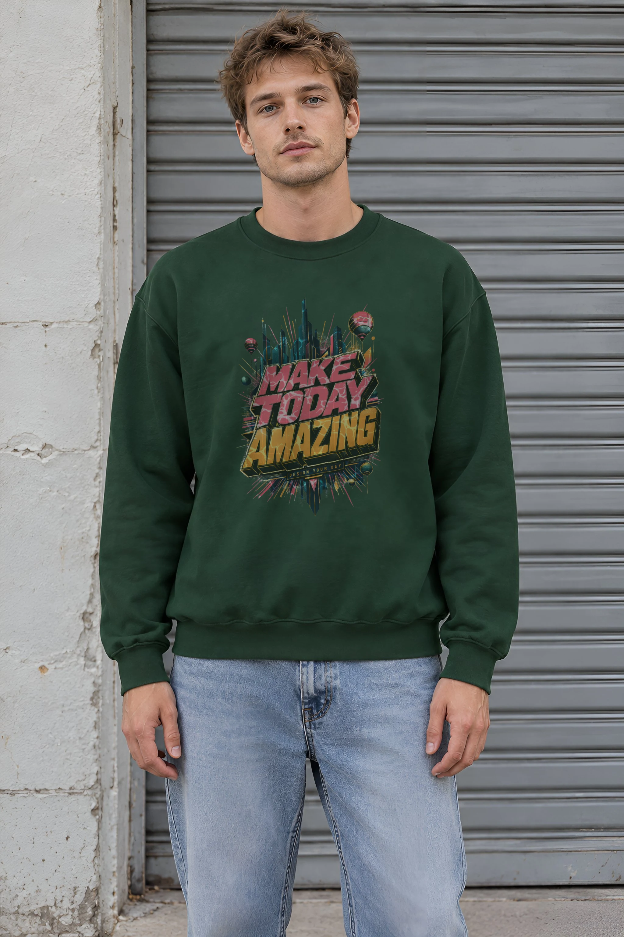 "Make Today Amazing" Heavy Blend Unisex Crewneck Sweatshirt