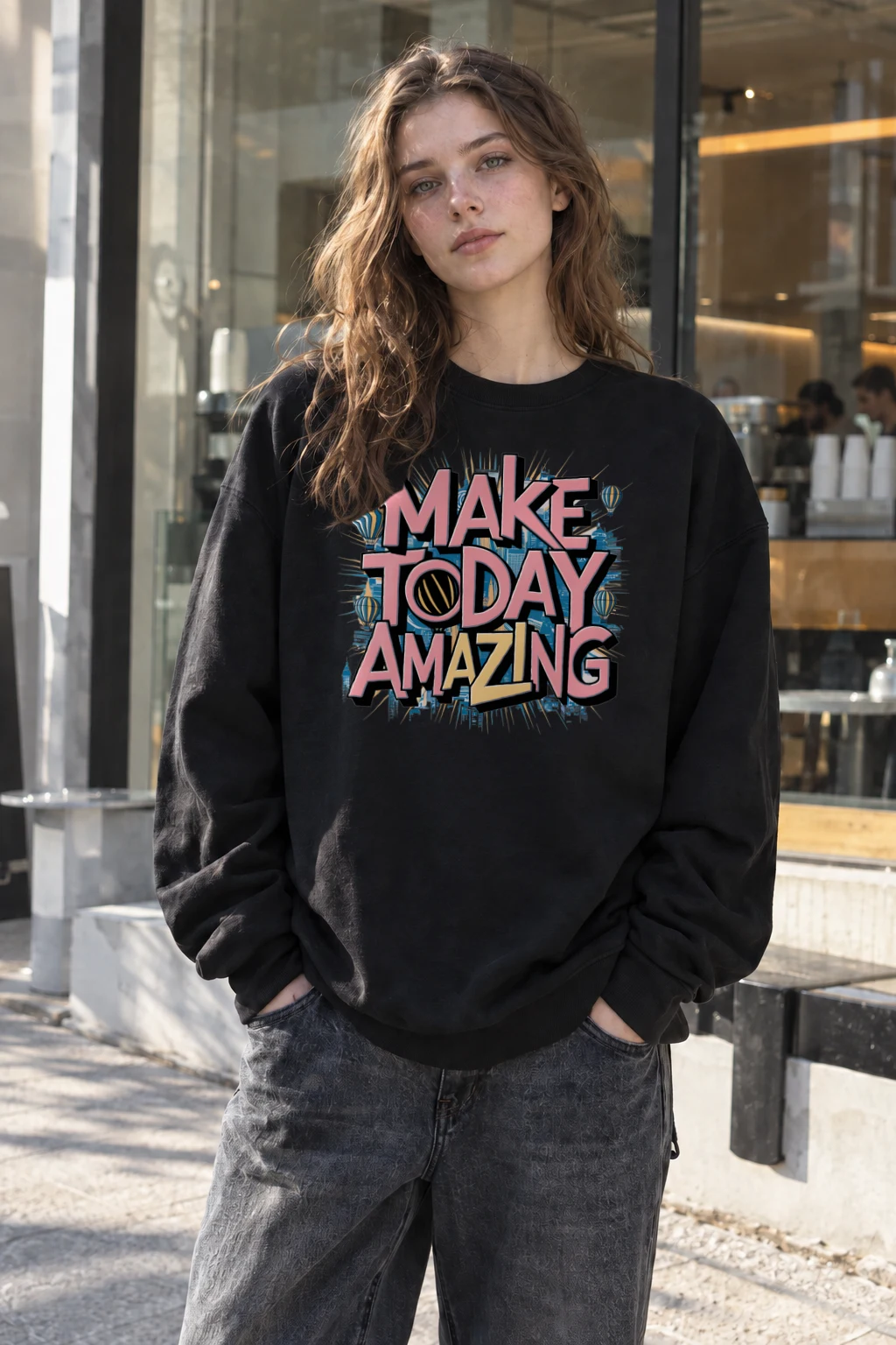 "Make Today Amazing" Heavy Blend Unisex Crewneck Sweatshirt | Gildan 18000