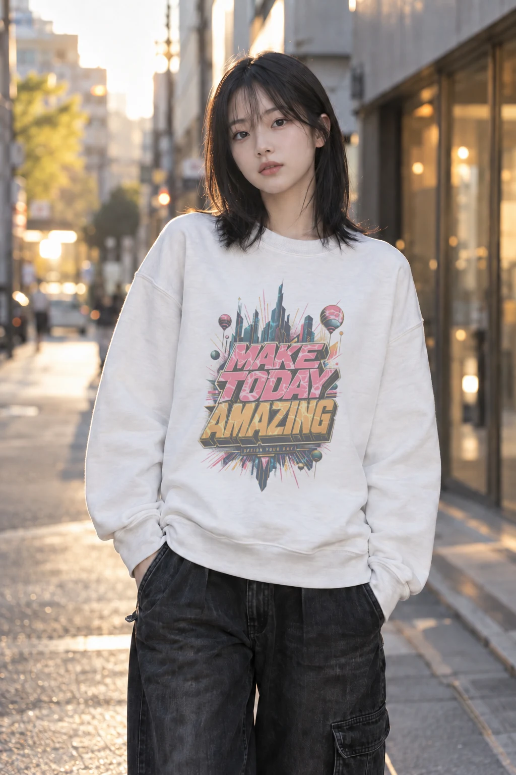 "Make Today Amazing" Heavy Blend Unisex Crewneck Sweatshirt | Gildan 18000