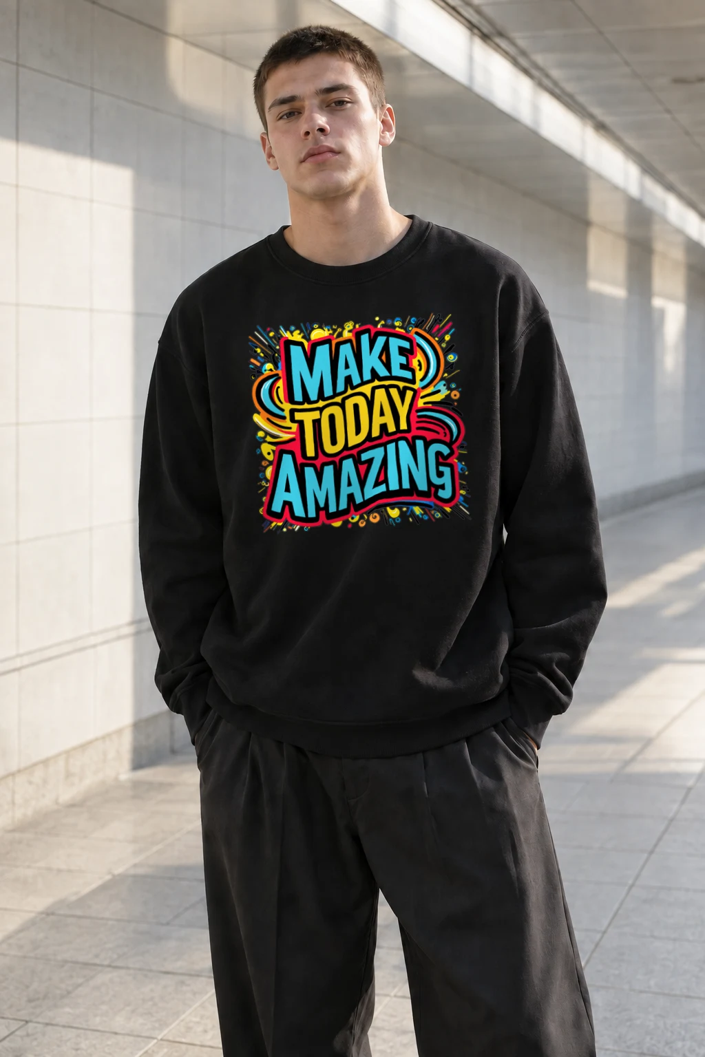 "Make Today Amazing" Heavy Blend Unisex Crewneck Sweatshirt | Gildan 18000
