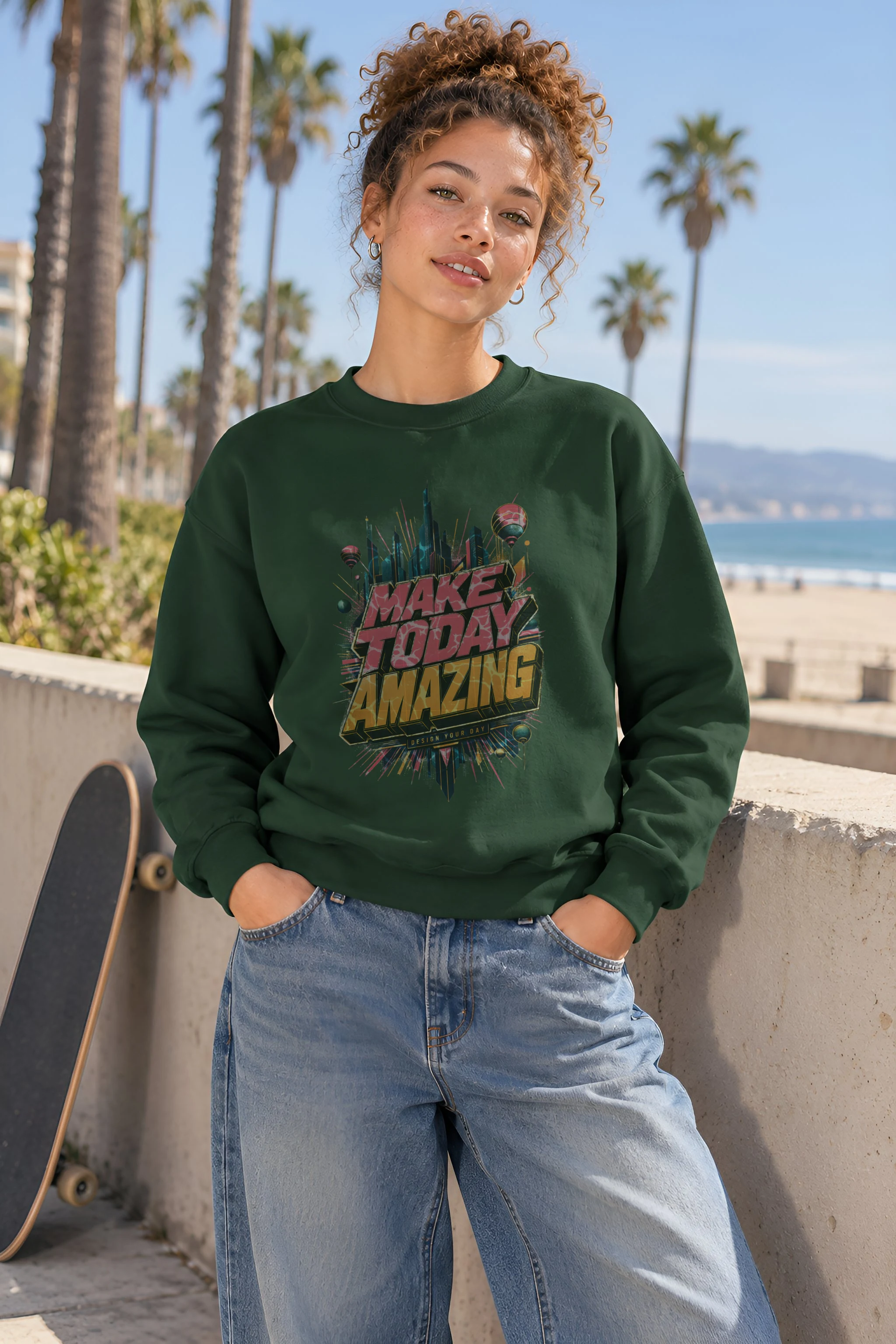 "Make Today Amazing" Heavy Blend Unisex Crewneck Sweatshirt