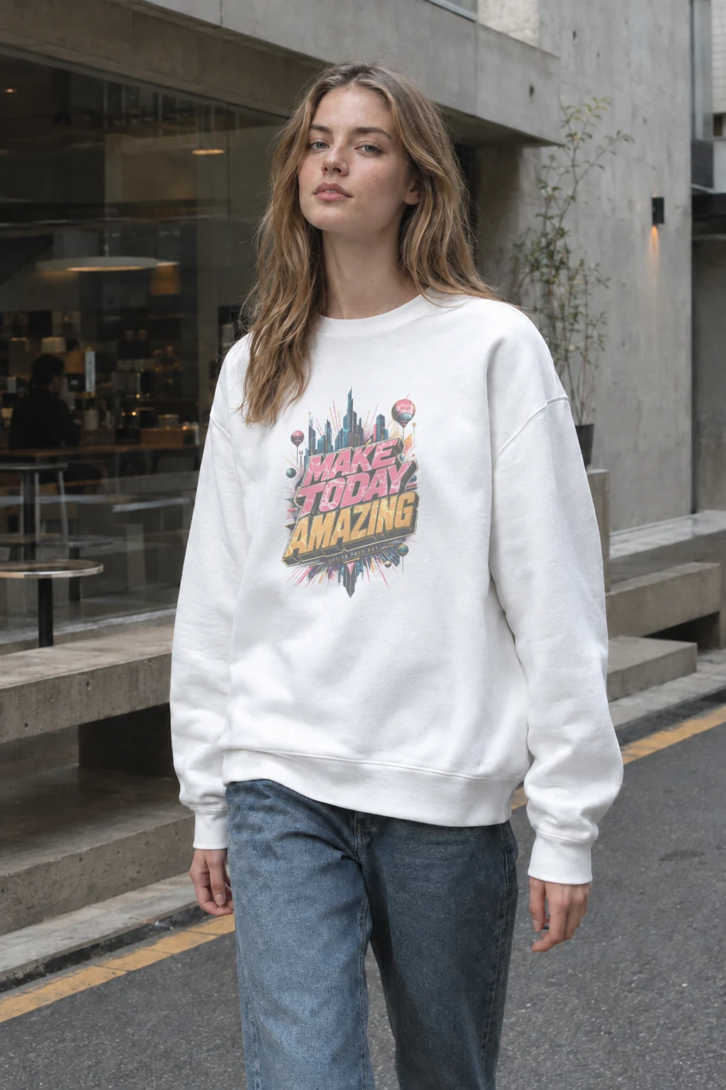 "Make Today Amazing" Heavy Blend Unisex Crewneck Sweatshirt | Gildan 18000