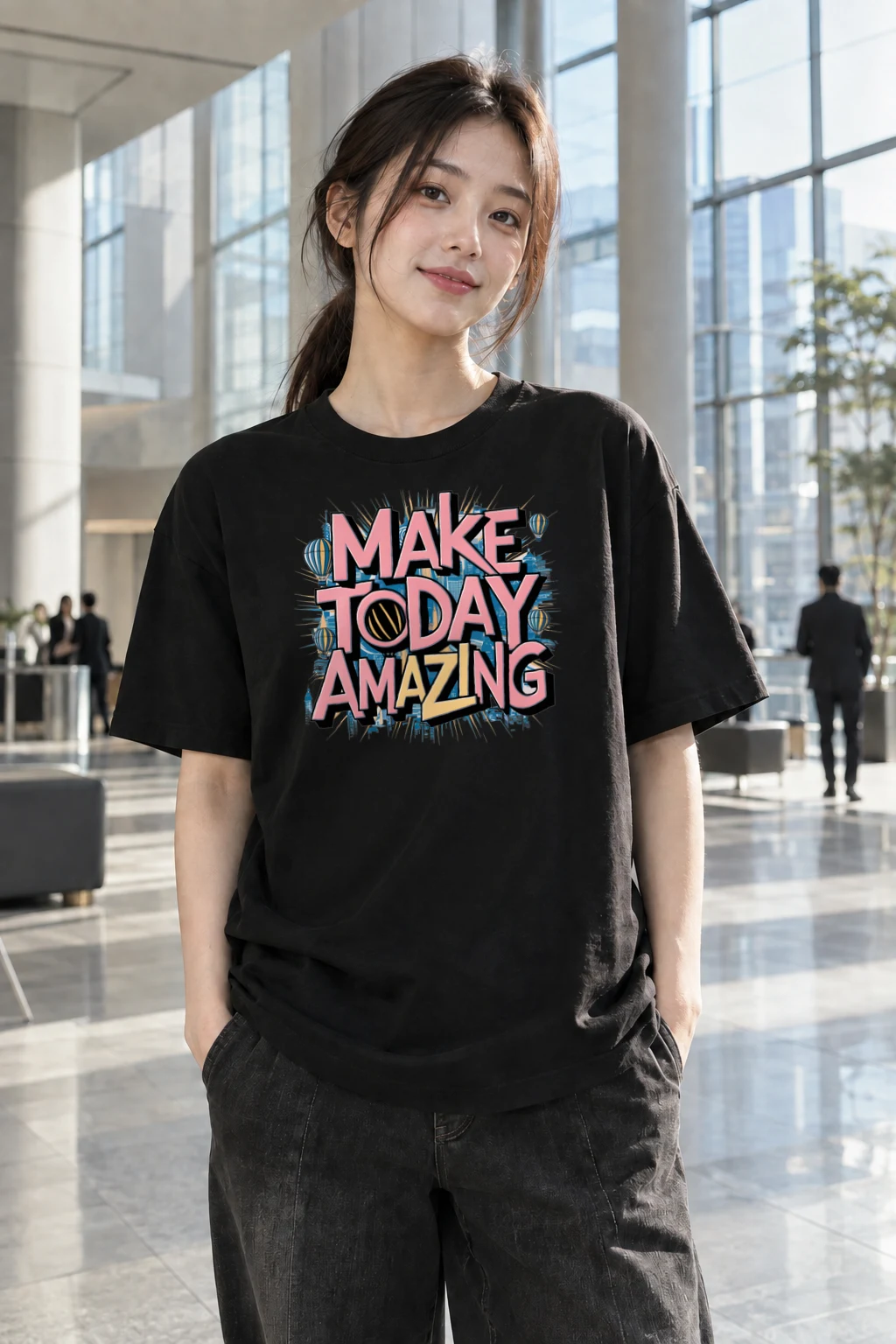 "Make Today Amazing" Heavyweight Unisex Crewneck T-shirt | Gildan 5000