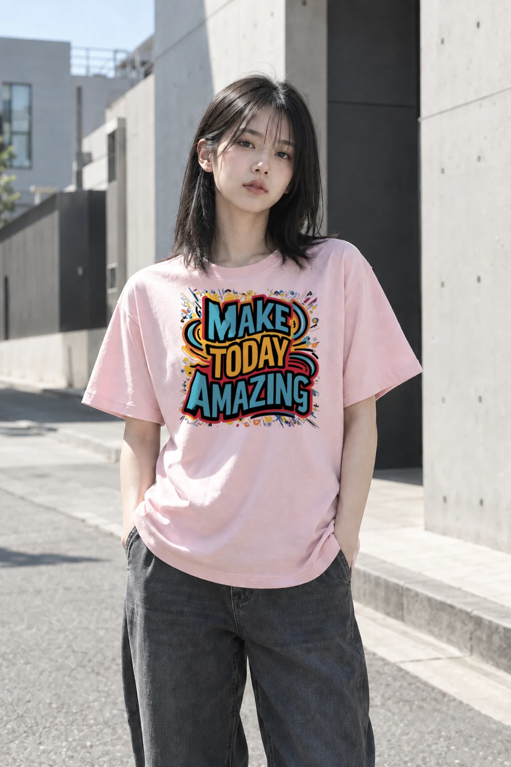 "Make Today Amazing" Heavyweight Unisex Crewneck T-shirt | Gildan 5000