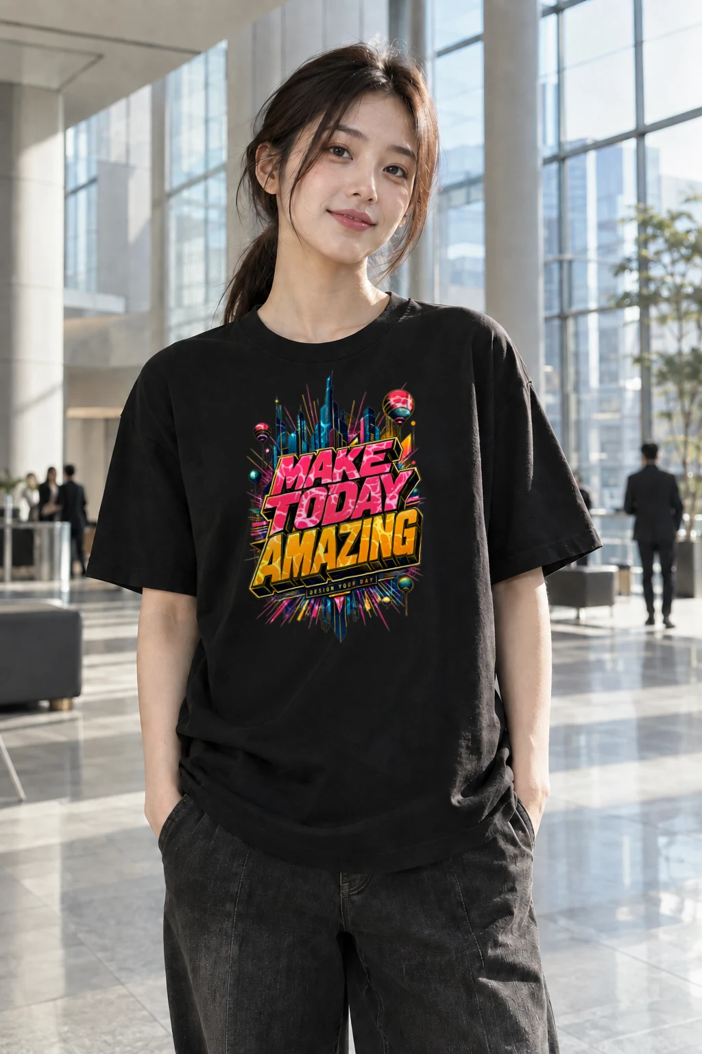 "Make Today Amazing" Heavyweight Unisex Crewneck T-shirt | Gildan 5000
