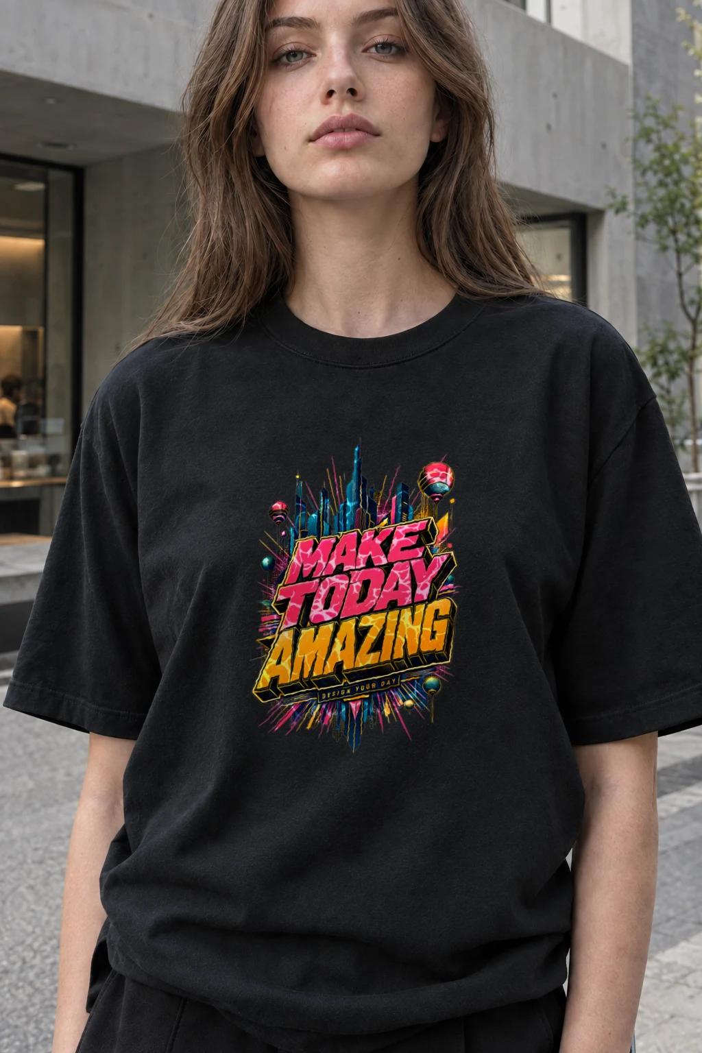"Make Today Amazing" Heavyweight Unisex Crewneck T-shirt | Gildan 5000