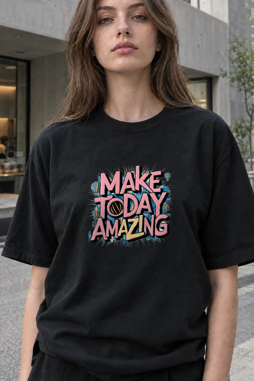 "Make Today Amazing" Heavyweight Unisex Crewneck T-shirt | Gildan 5000