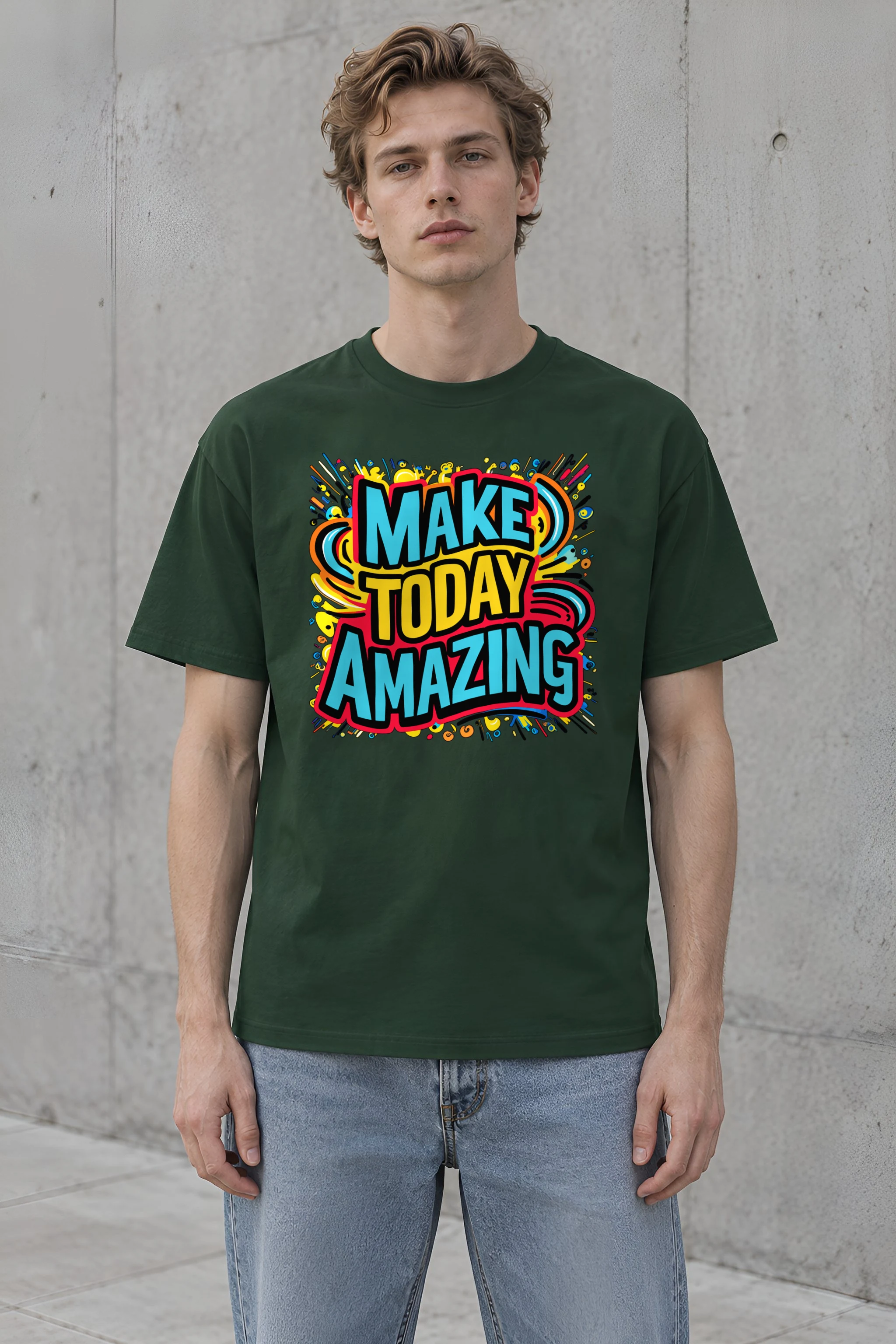 "Make Today Amazing" Heavyweight Unisex Crewneck T-shirt