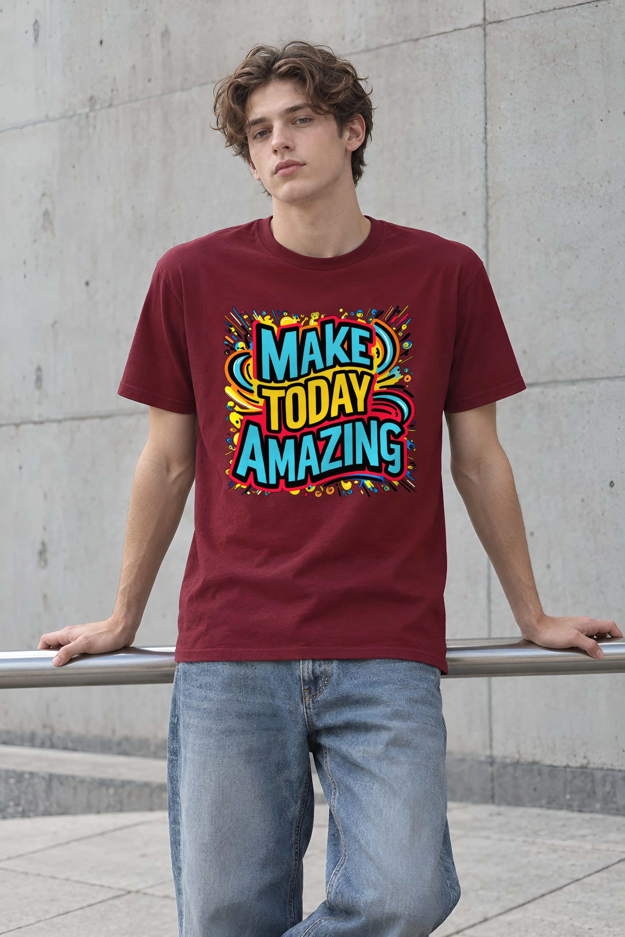 "Make Today Amazing" Heavyweight Unisex Crewneck T-shirt