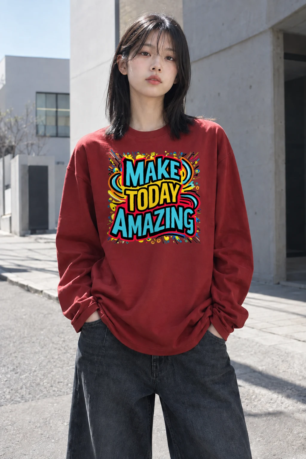 "Make Today Amazing" Unisex Longsleeve T-shirt | Gildan 2400