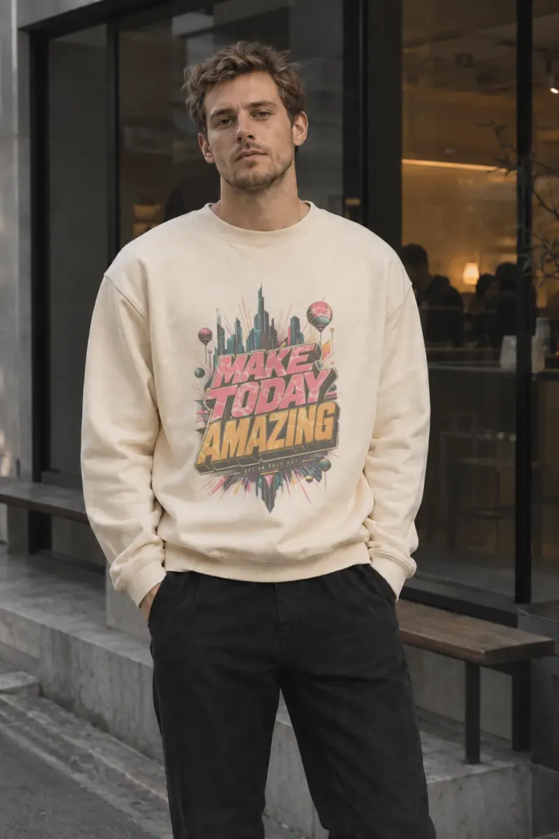 "Make Today Amazing" Unisex Sponge Fleece Crewneck Sweatshirt | Bella + Canvas 3901