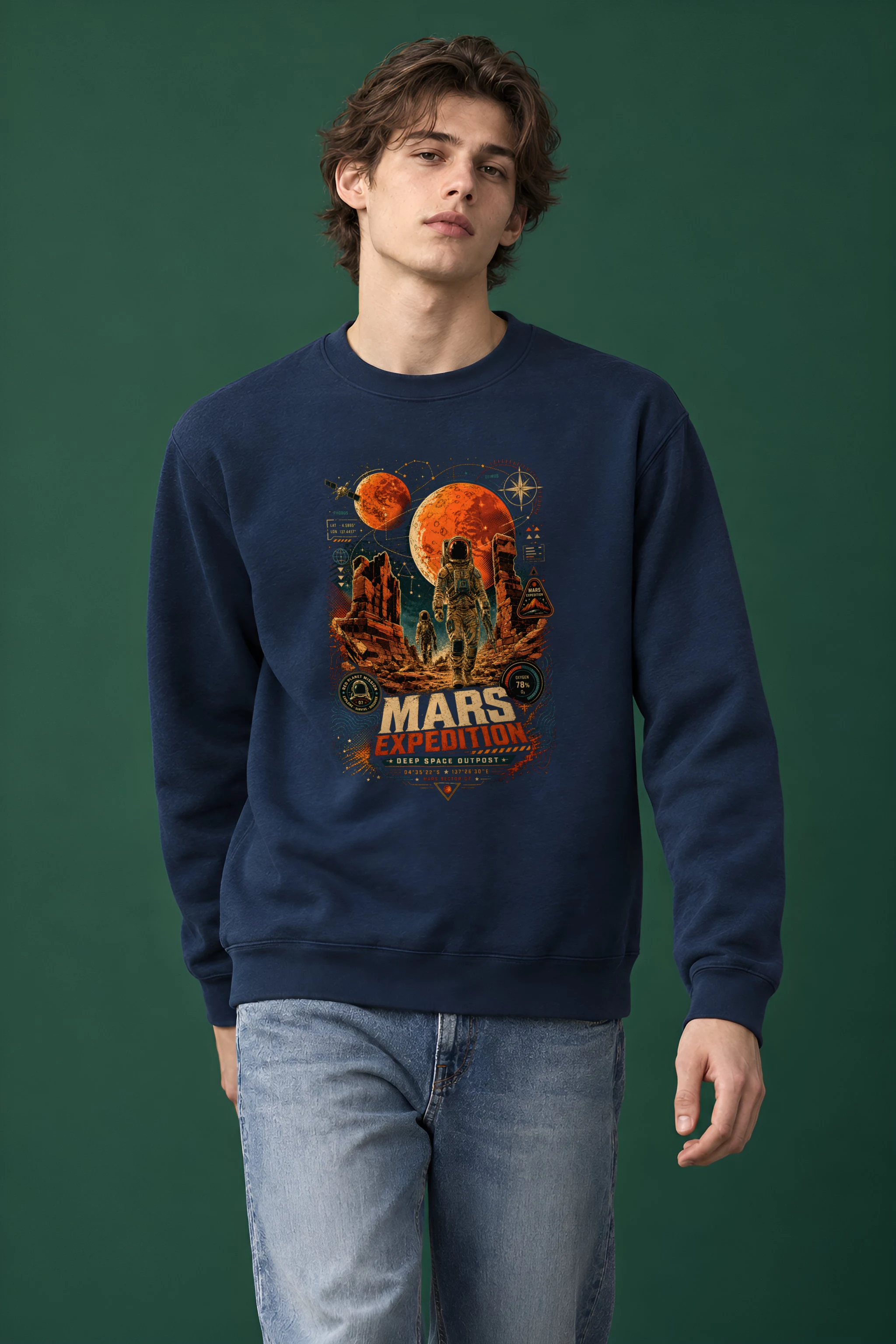 "Mars Expedition" Heavy Blend Unisex Crewneck Sweatshirt
