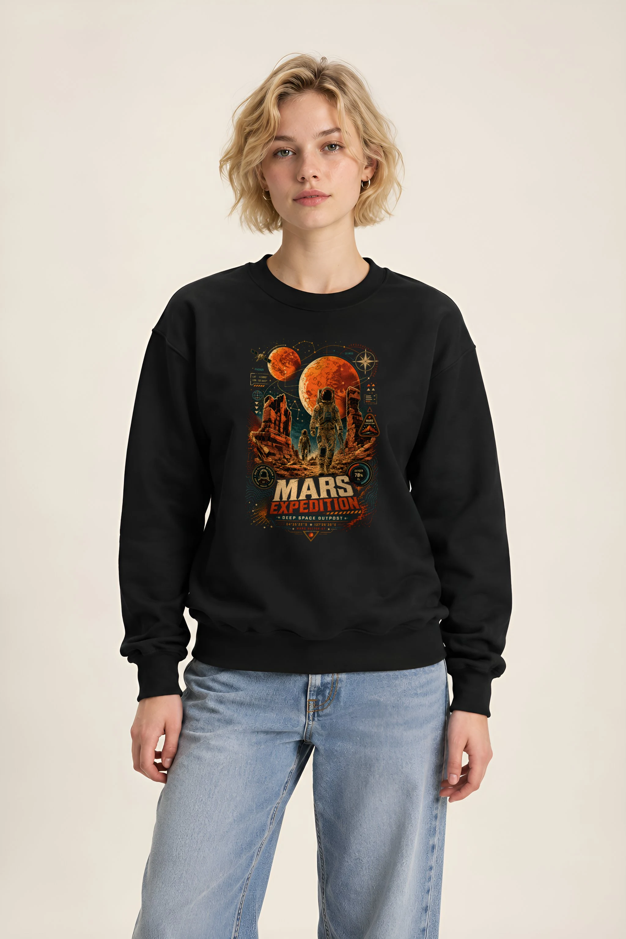 "Mars Expedition" Heavy Blend Unisex Crewneck Sweatshirt