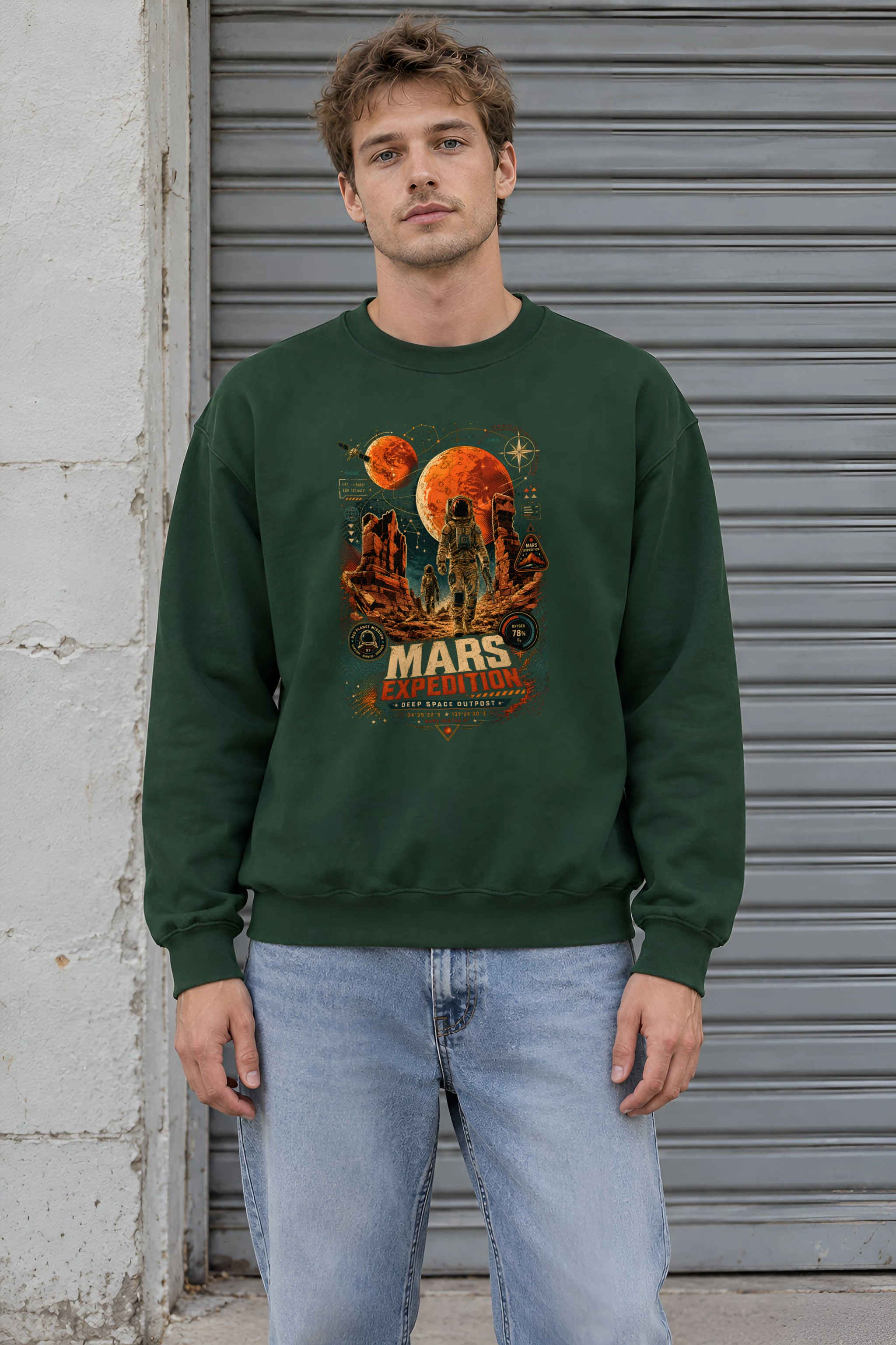 "Mars Expedition" Heavy Blend Unisex Crewneck Sweatshirt