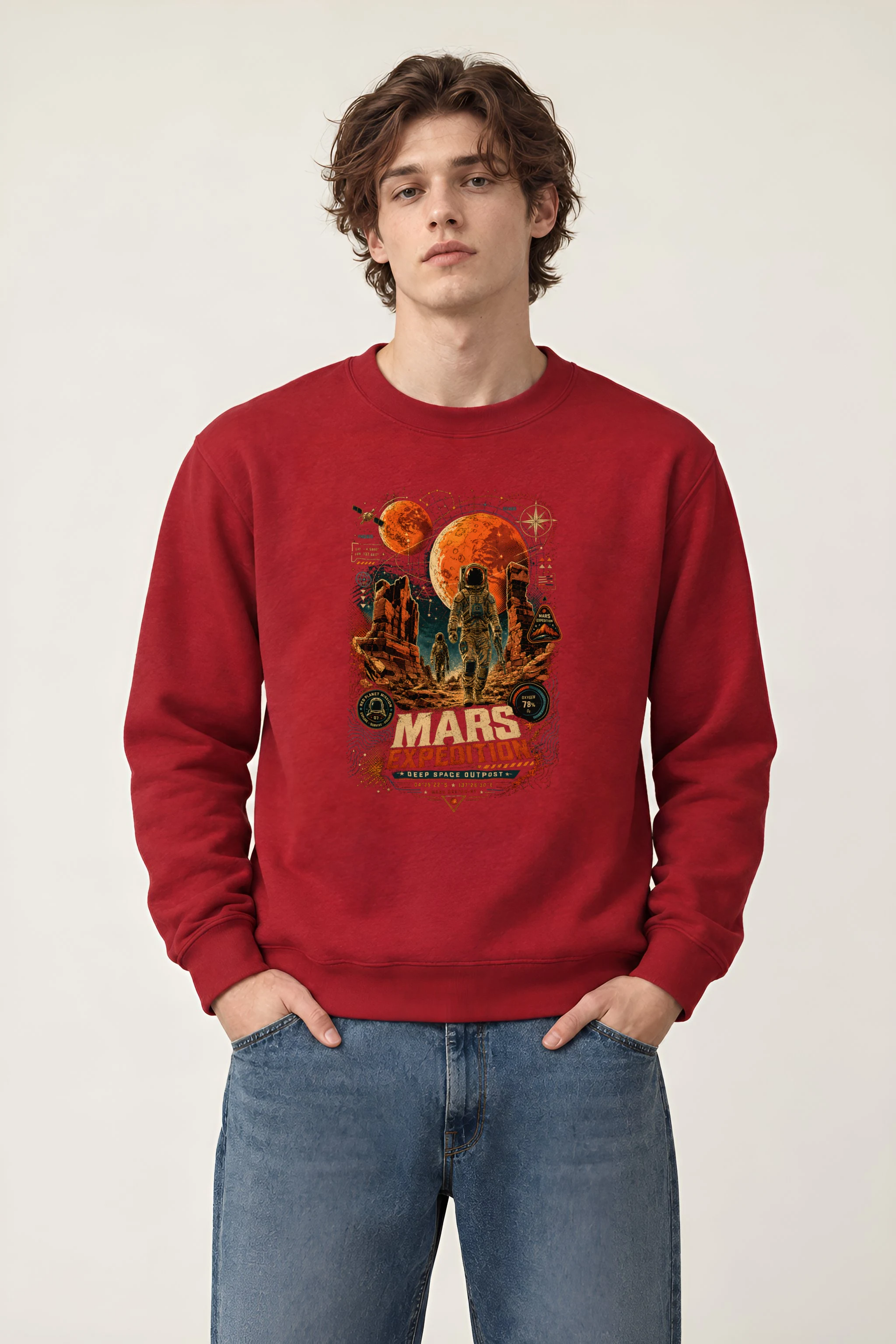 "Mars Expedition" Heavy Blend Unisex Crewneck Sweatshirt