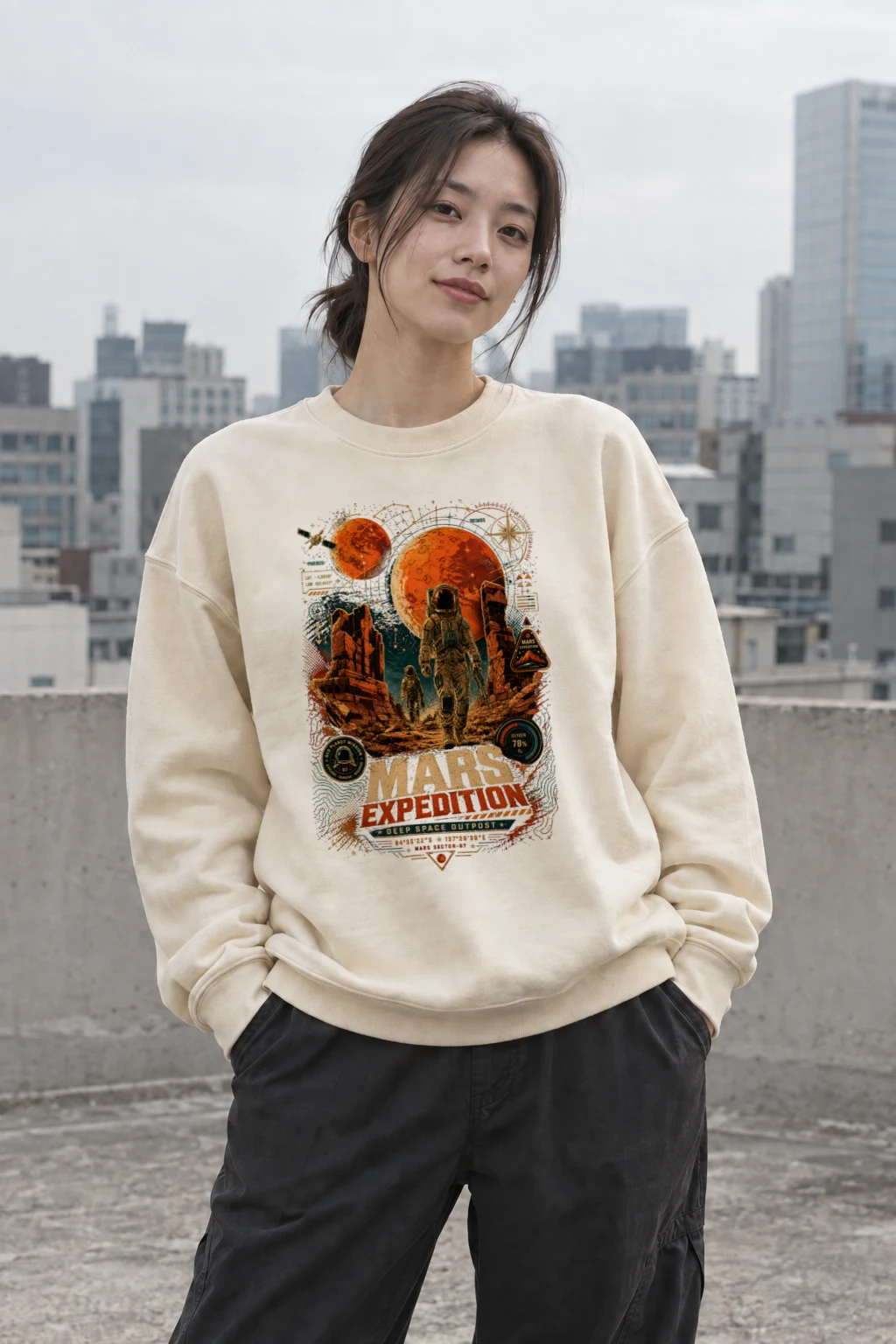 "Mars Expedition" Unisex Sponge Fleece Crewneck Sweatshirt | Bella + Canvas 3901