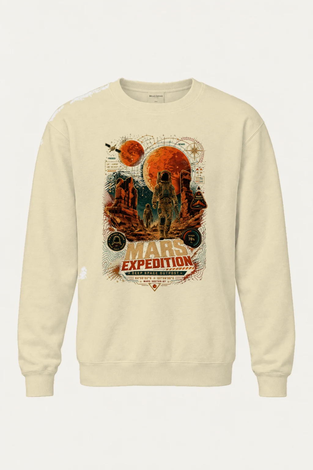 "Mars Expedition" Unisex Sponge Fleece Crewneck Sweatshirt | Bella + Canvas 3901