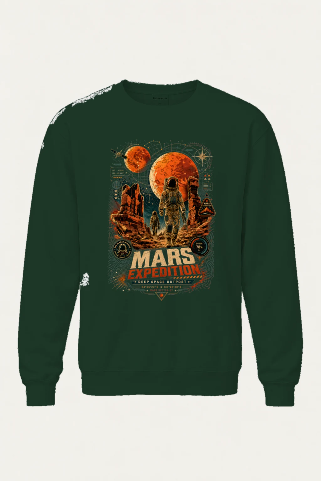 "Mars Expedition" Unisex Sponge Fleece Crewneck Sweatshirt | Bella + Canvas 3901