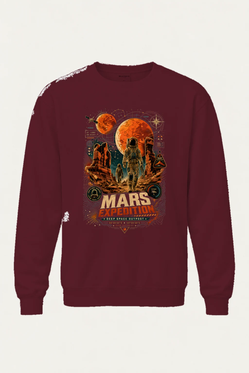 "Mars Expedition" Unisex Sponge Fleece Crewneck Sweatshirt | Bella + Canvas 3901