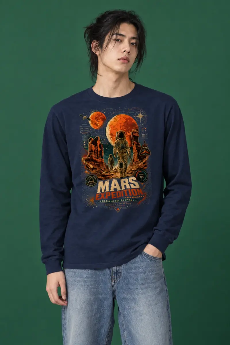 "Mars Sector 07" Unisex Longsleeve T-shirt | Gildan 2400