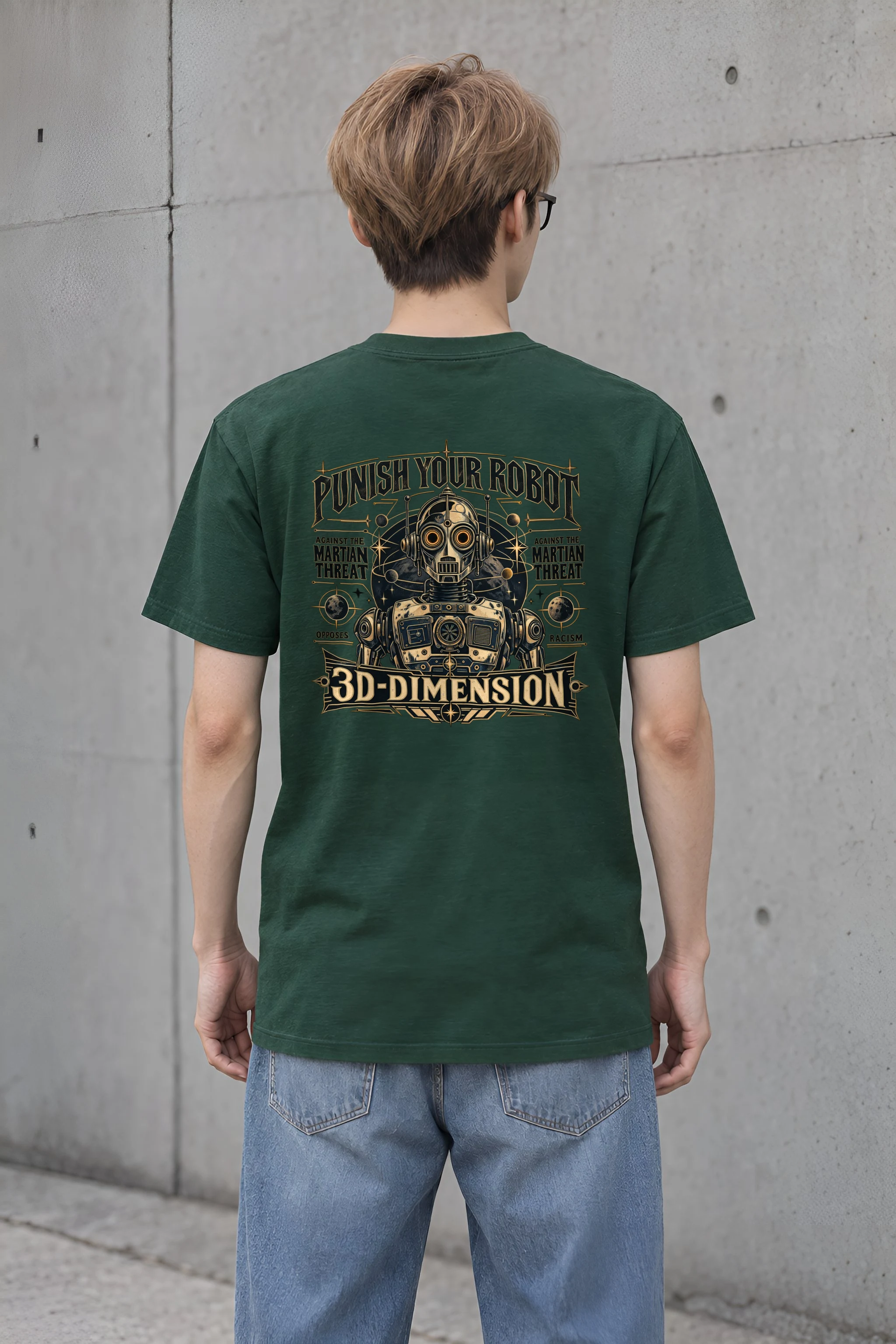"Martian Threat" Heavyweight Unisex Crewneck T-shirt