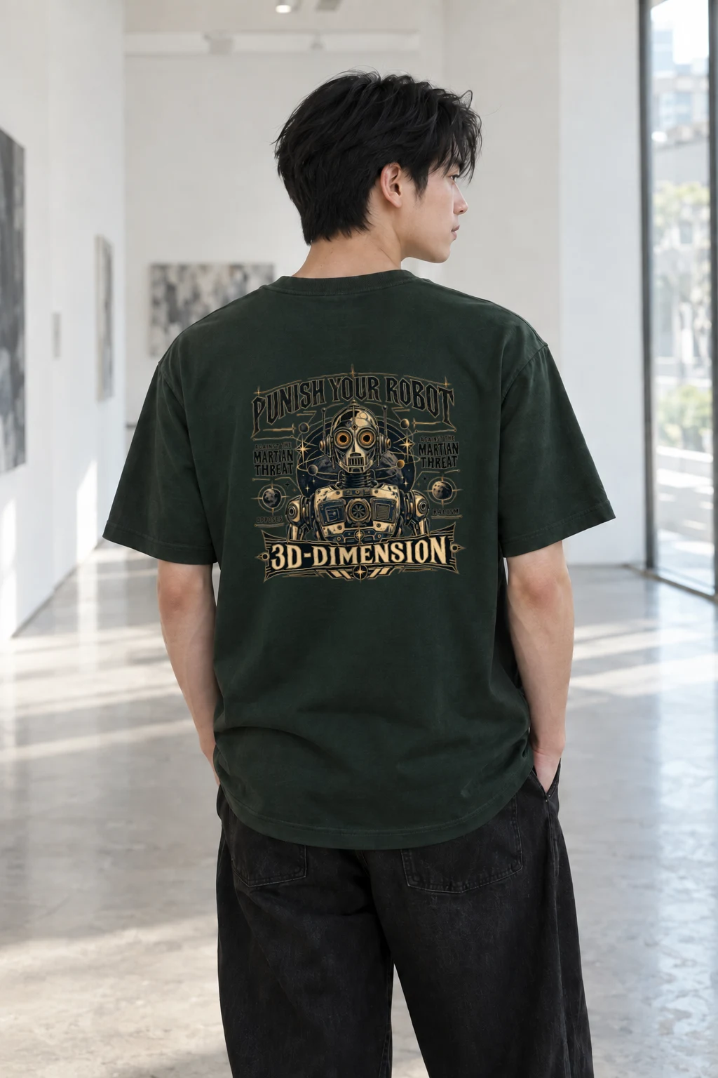 "Martian Threat" Heavyweight Unisex Crewneck T-shirt | Gildan 5000