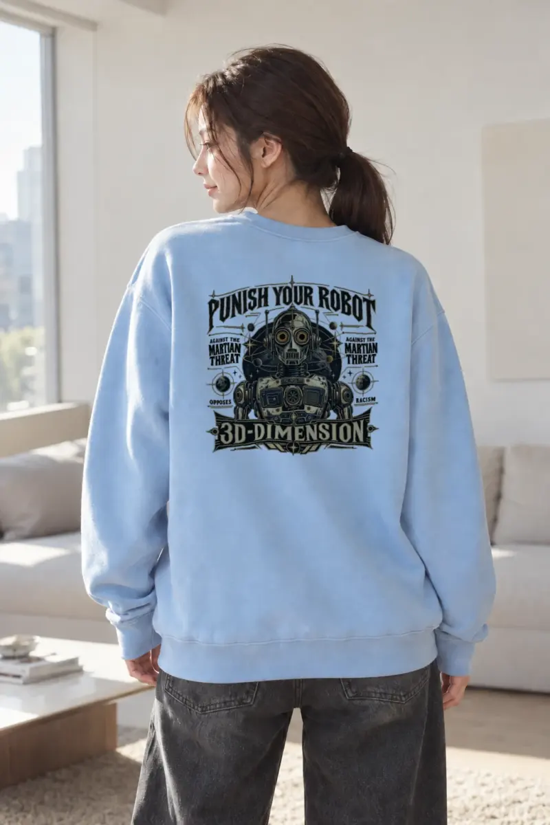 "Martian Threat Robot" Heavy Blend Unisex Crewneck Sweatshirt | Gildan 18000