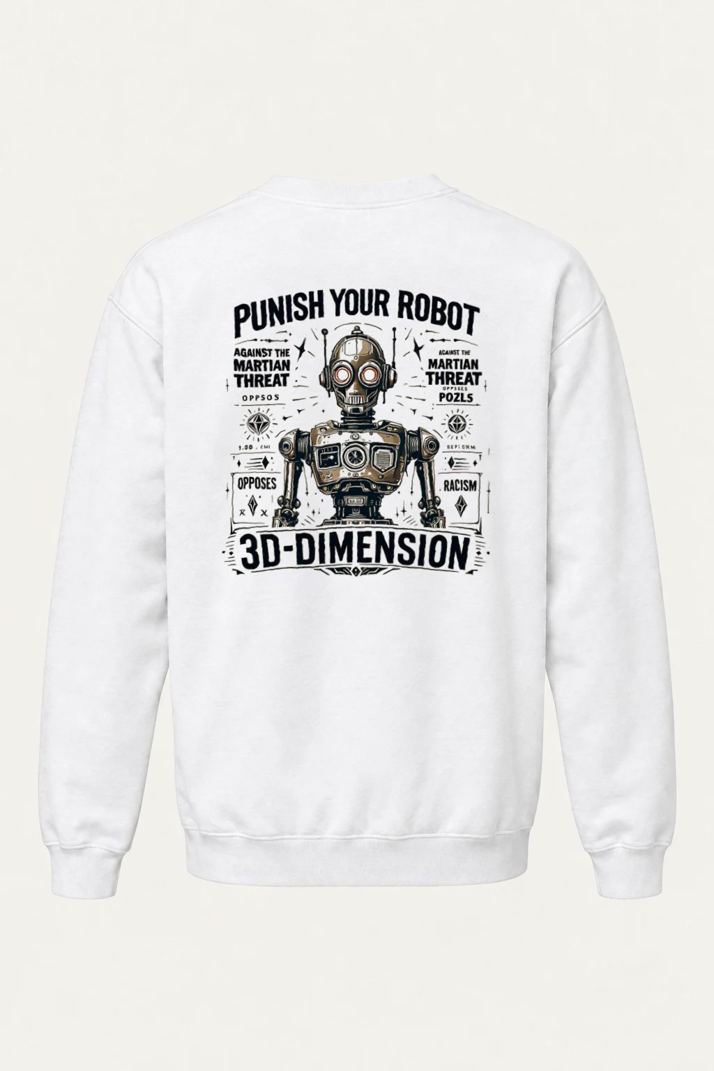 "Martian Threat Robot" Heavy Blend Unisex Crewneck Sweatshirt | Gildan 18000