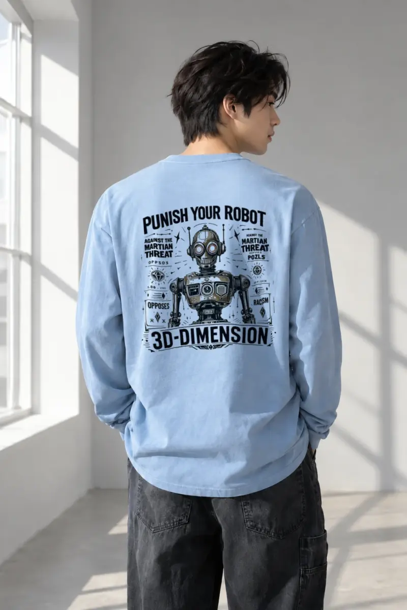 “Martian Threat Robot” Unisex Longsleeve T-shirt | Gildan 2400