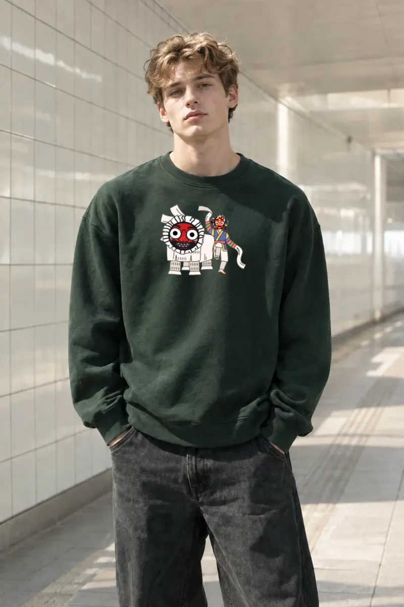 "Masked Lion Dance" Heavy Blend Unisex Crewneck Sweatshirt | Gildan 18000