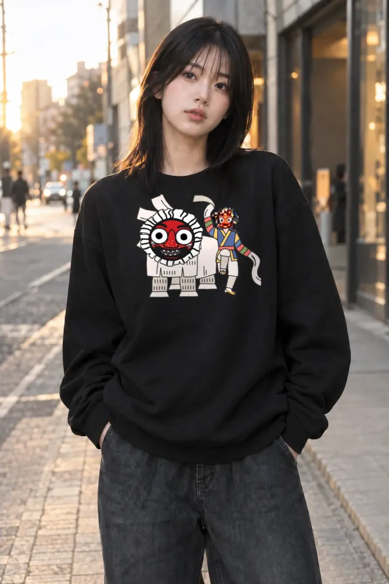 "Masked Lion Dance" Heavy Blend Unisex Crewneck Sweatshirt | Gildan 18000