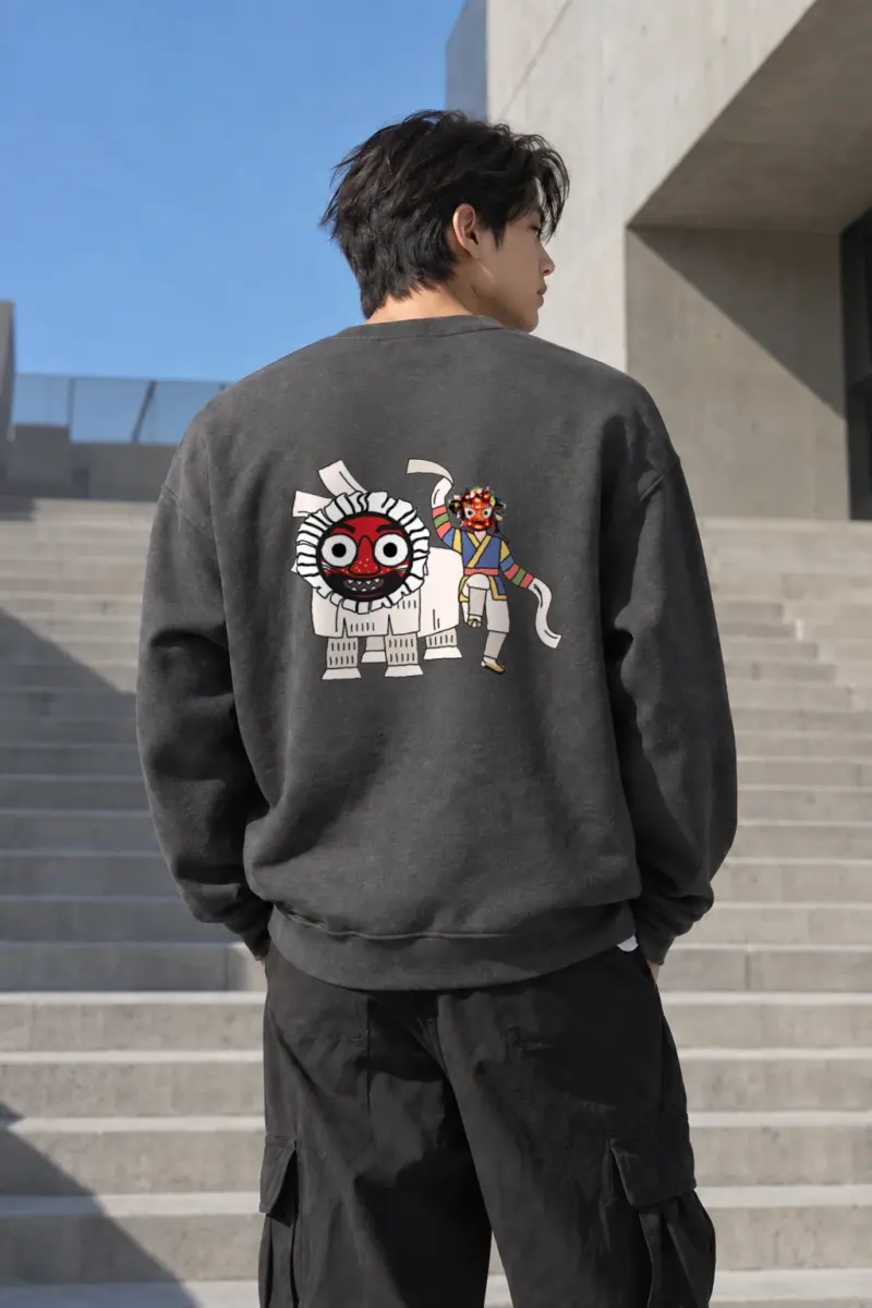 "Masked Lion Dance" Heavy Blend Unisex Crewneck Sweatshirt | Gildan 18000