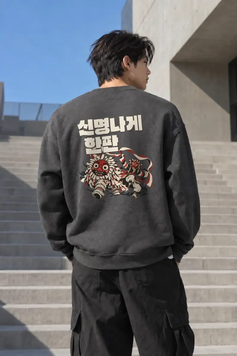 "Masked Lion Dance" Heavy Blend Unisex Crewneck Sweatshirt | Gildan 18000
