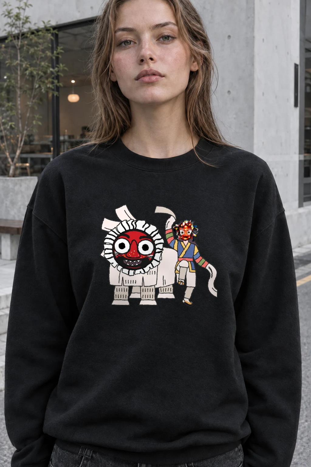 "Masked Lion Dance" Heavy Blend Unisex Crewneck Sweatshirt | Gildan 18000