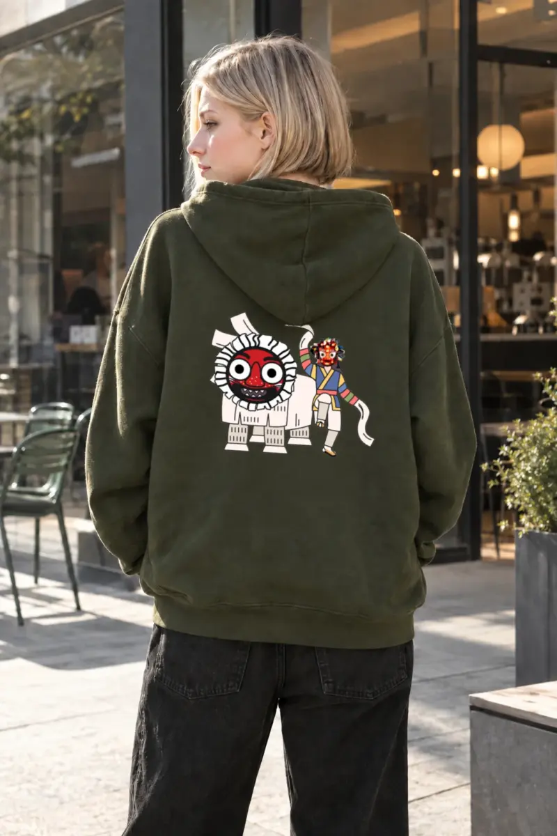 "Masked Lion Dance" Heavy Blend Unisex Pullover Hoodie | Gildan 18500