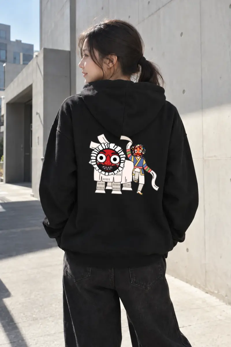 "Masked Lion Dance" Heavy Blend Unisex Pullover Hoodie | Gildan 18500