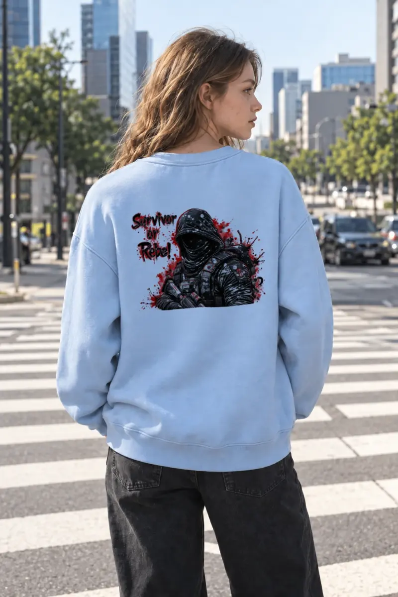 "Masked Tactical Survivor" Heavy Blend Unisex Crewneck Sweatshirt