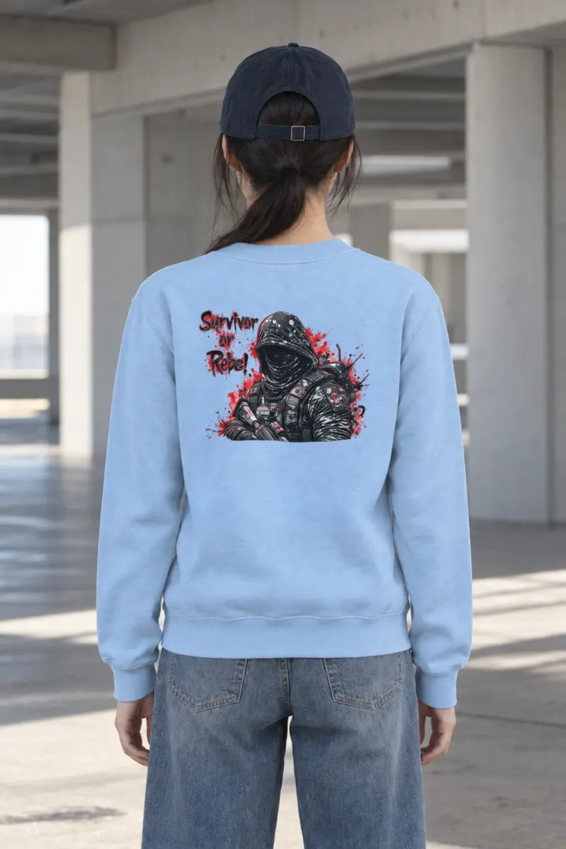 "Masked Tactical Survivor" Heavy Blend Unisex Crewneck Sweatshirt