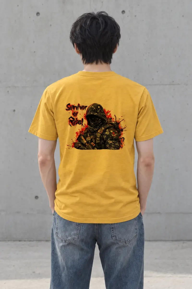 "Masked Tactical Survivor" Heavyweight Unisex Crewneck T-shirt | Gildan 5000