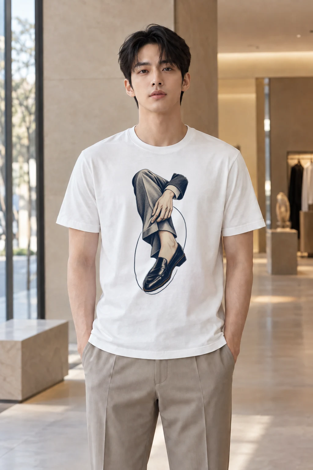 "Measured Poise" Heavyweight Unisex Crewneck T-shirt | Gildan 5000