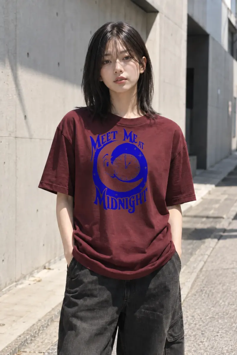 "Meet Me At Midnight" Heavyweight Unisex Crewneck T-shirt | Gildan 5000
