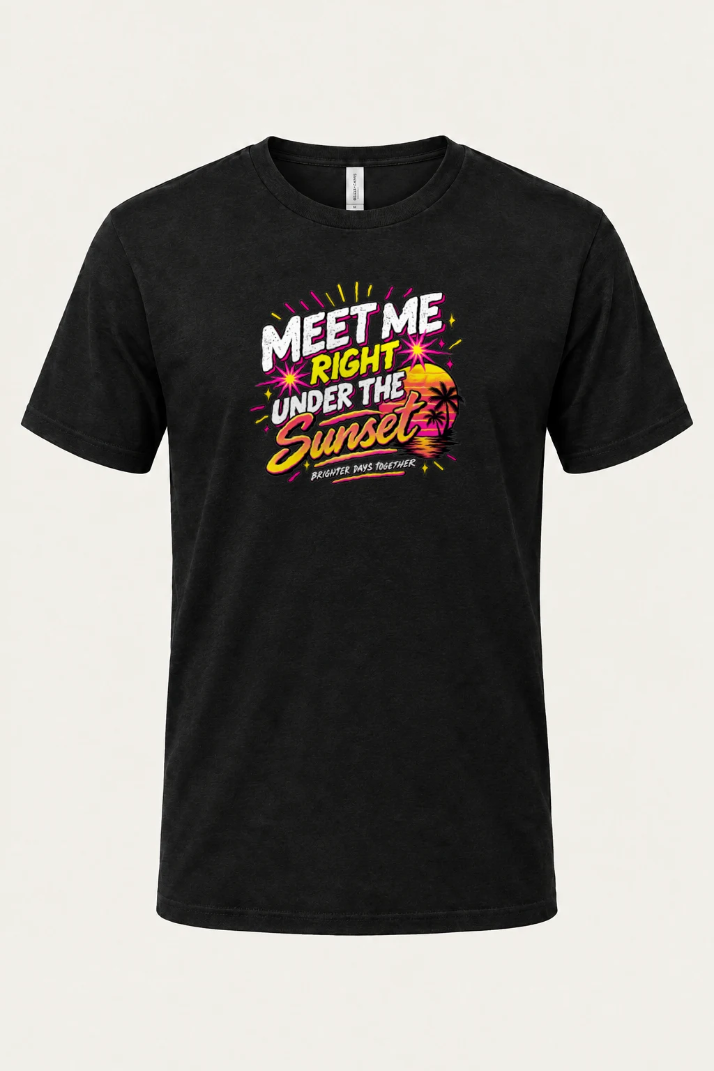 "Meet Me Under Sunset" Heavyweight Unisex Crewneck T-shirt | Gildan 5000